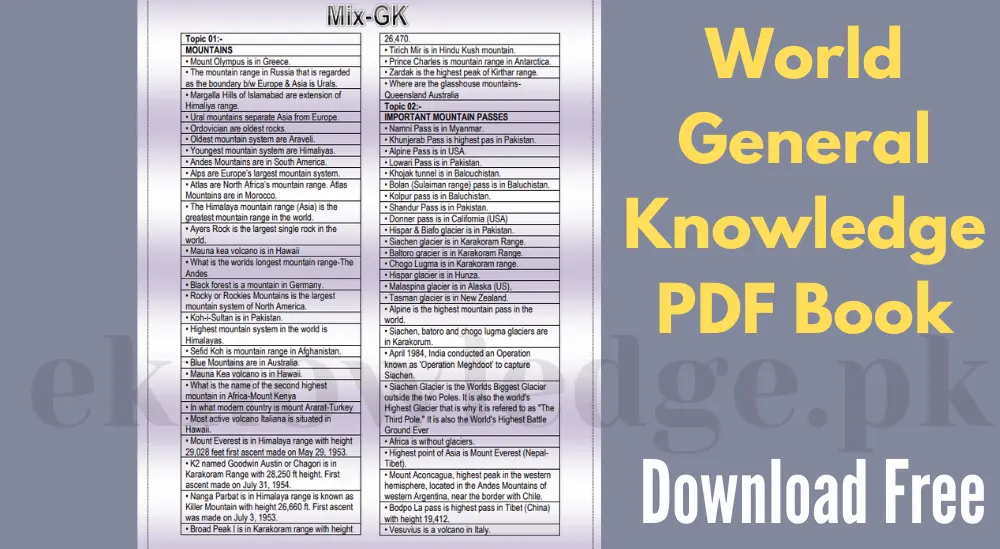 World General Knowledge Pdf Book Download