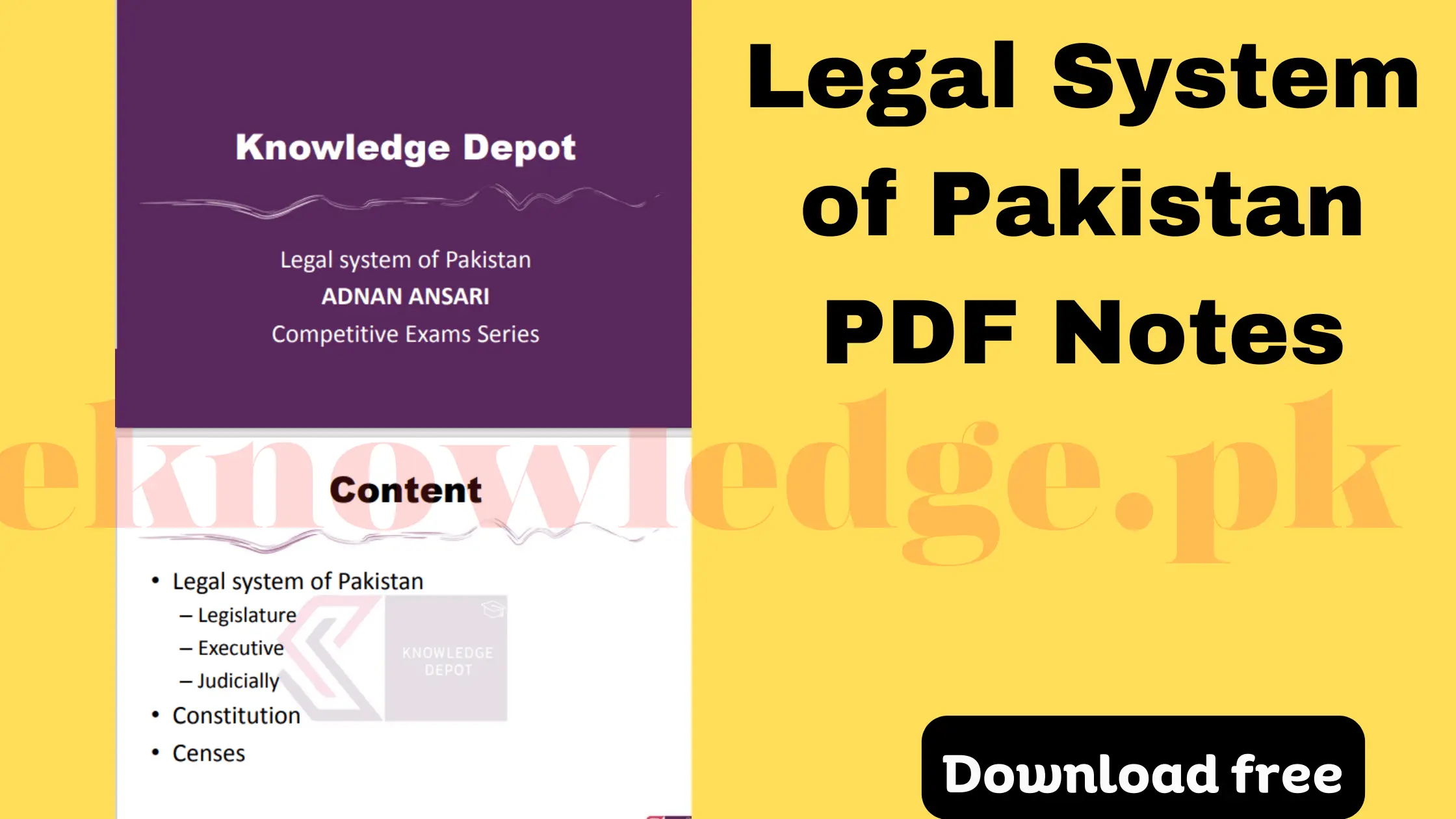 Legal System of Pakistan PDF Notes