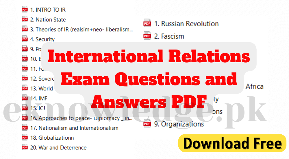 International Relations Exam Questions and Answers PDF